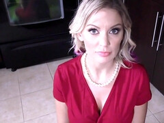 Tussi, Blondine, Blasen, Hundestellung, Hd, Milf