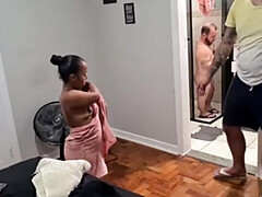 素人, 舞台裏, バイセクシャル, フェラチオ, バック, レズビアン, スインガー, オッパイの