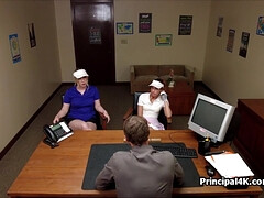 18, 素人, フェラチオ, ハードコア, 下着, 淫乱熟女, オフィス, 教師