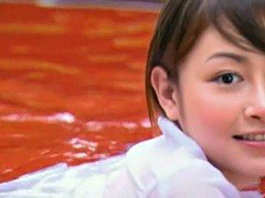 美女, 茶髪の, 日本人, プール, ソフトコア, ティーン