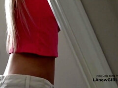 Leie, Blondine, Blasen, Spermaladung, Selbstgemacht, Pov