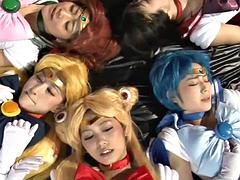 Asiático, Mamada, Grupo, Japonés