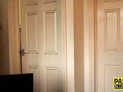 Handcuffed dominated slut