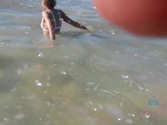 Strand, Bikini, Blasen, Fingern, Orgasmus, Im freien, Pov, Rasiert