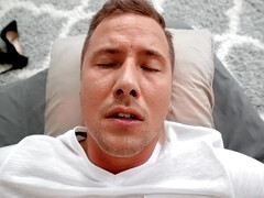 デカパイ, フェラチオ, 巨乳な, カップル, イマラチオ, オージー, 三人, オッパイの