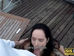 Mamada, Hermano, Sexo duro, Al aire libre, Realidad, Ruso, Hermanas, Fumando