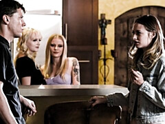 Hot and spicy babe Kyler Quinn fucked by two pretty huge dicks