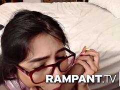 デカパイ, フェラチオ, 茶髪の, ラティーナ, 淫乱熟女, オッパイの