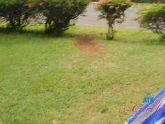 Plage, Brunette brune, Petite amie, Branlette thaïlandaise, Huilée, Orgasme, Chatte, Nénés