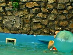 美女, レズビアン, プール, おもちゃ