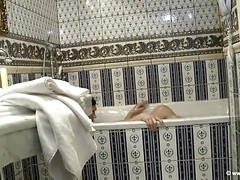 お尻, 茶髪の, 女, Hd, オーガズム, シャワー, 一人, タトゥー