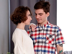 お尻, フェラチオ, 茶髪の, キス, なめる, オマンコ, ティーン, オッパイの