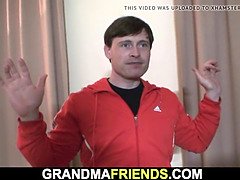 Hot old threesome with teen thiefs and mom