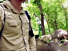 Leie, Asiatisch, Paar, Schwul, Hardcore, Lecken, Muskel, Im freien