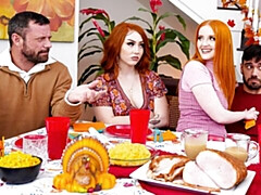 デカチン, デカパイ, フェラチオ, バック, 女 人男 人, 赤毛, ガリガリ, ティーン