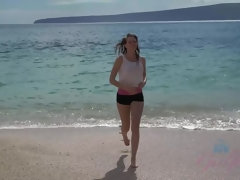 Blondine, Fingern, Flashen, Freundin, Behaart, Im freien, Pov, Muschi