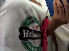A man fiddles with a womans beautiful ass