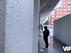 Alove and steve Q cheat on BF with natural tits and shaved pussy in VIP4K pick-up