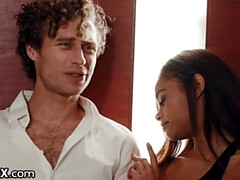 18 años, Negro, Mamada, Pareja, Garganta profunda, Ébano, Hd, Interracial