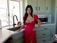 素人, デカチン, ドレス, 自家製, 人妻の, 巨大, キッチン, オッパイの