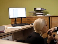 面接, ブロンド, フェラチオ, カップル, チェコ, Hd, お金, ティーン