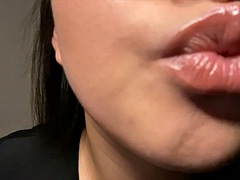 素人, アジア人, フェティッシュ, 彼女, キス, 韓国人