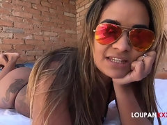 美女, デカ尻, デカパイ, バック, エロティック, 指いじり, 軟体, オマンコ