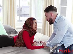 Arab sister-in-law in hijab experiences fucking on step-brother- Maya Farrell