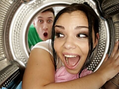 アナル, 浴室, デカ尻, デカパイ, フェラチオ, 茶髪の, バック, ティーン