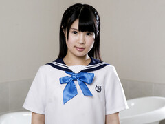 Adorable schoolgirl Ami Oya learns how to suck dick