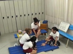 Asiatique, Sucer une bite, Japonaise, Adolescente, Plan cul à trois