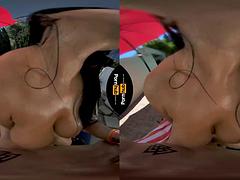 Dreidimensional, Tussi, Blasen, Braunhaarige, Besamung, Spermaladung, Realität, Titten