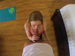 Trainer gives Lanna Carter intense pussy workout