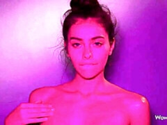 素人, デカ尻, 茶髪の, 指いじり, オナニー, 一人, ティーン, オッパイの