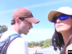 お尻, 巨乳な, 車, ぽちゃ, 手コキする, オナニー, アウトドア, 一人