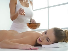 Culo, Fetiche, Penetracion con dedos, Masaje, Masturbación, Aceite, Coño, Tatuaje