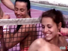 Mamada, Morena, Cuadrupleta, Grupo, Sexo duro, Al aire libre, Adolescente, Tetas