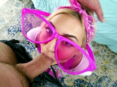 Blonde, Sucer une bite, Lunettes, Pov, Adolescente