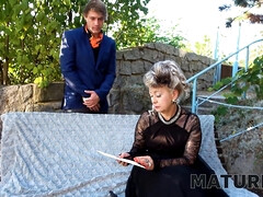 黒人, ヨーロピアン, お婆さん, Hd, 熟年, アウトドア, 息子, ストッキング
