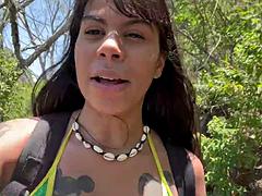 Leie, Strand, Bikini, Braunhaarige, Hd, Latina, Lesbisch, Titten