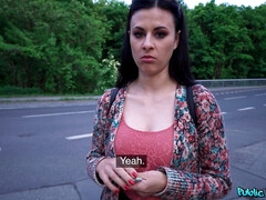 素人, アメリカ人, デカパイ, フェラチオ, 茶髪の, チン, アウトドア, 公共