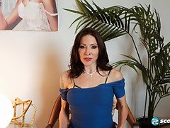 Mature brunette Agatha Delicious gives jerk off instructions to her lover in 4K Ultra HD