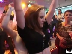 Sultry babes take care of big cocks at party