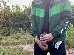 Amateur, Asiatique, Homosexuelle, Masturbation, De plein air, Public, Solo, Thaïlandaise