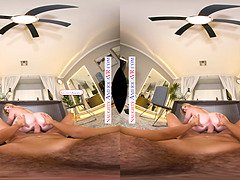 Naughty Riley Reign takes on coworker's massive dong in virtual reality POV