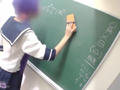 Horny teacher fingering pussy of Japanese schoolgirl