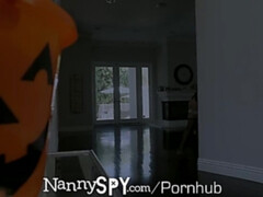 NANNYSPY Masturbating Nanny Caught And Fucked To Save Job