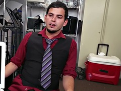 IR white stud fucked in the office by black cock 4 facial
