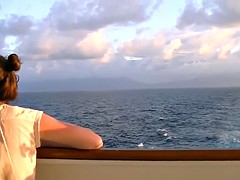 Candid Blue Toed Newlywed Feet on Cruise Ship