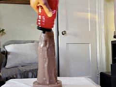 I destroy my hole on the biggest dildo i have - can opener mr. hankey